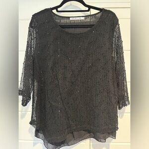 Lulu-B Black Sequin Blouse